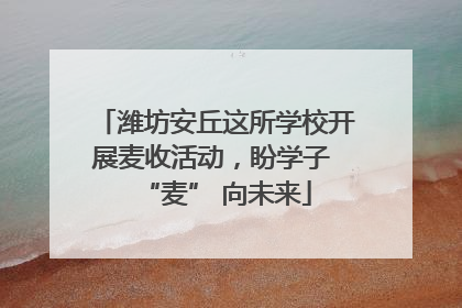 潍坊安丘这所学校开展麦收活动，盼学子 “麦” 向未来