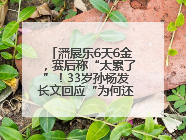 潘展乐6天6金，赛后称“太累了”！33岁孙杨发长文回应“为何还在坚持”