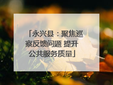 永兴县：聚焦巡察反馈问题 提升公共服务质量