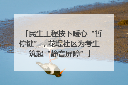 民生工程按下暖心“暂停键”，花堤社区为考生筑起“静音屏障”
