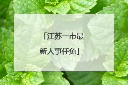 江苏一市最新人事任免