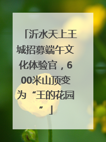 沂水天上王城招募端午文化体验官，600米山顶变为“王的花园”