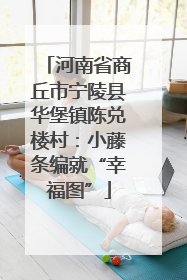河南省商丘市宁陵县华堡镇陈兑楼村：小藤条编就“幸福图”