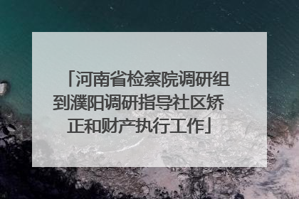 河南省检察院调研组到濮阳调研指导社区矫正和财产执行工作