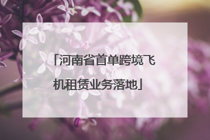 河南省首单跨境飞机租赁业务落地