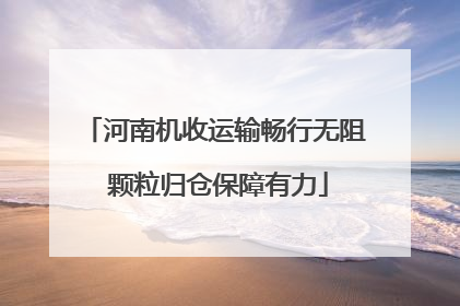河南机收运输畅行无阻 颗粒归仓保障有力