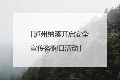 泸州纳溪开启安全宣传咨询日活动