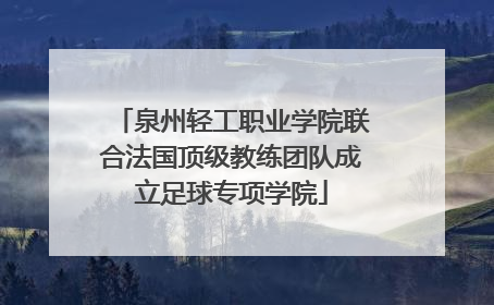 泉州轻工职业学院联合法国顶级教练团队成立足球专项学院