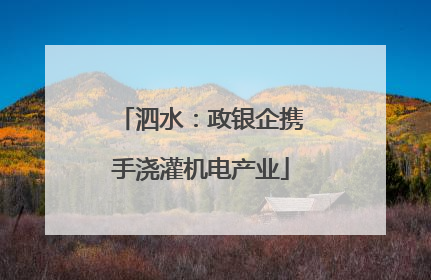 泗水：政银企携手浇灌机电产业