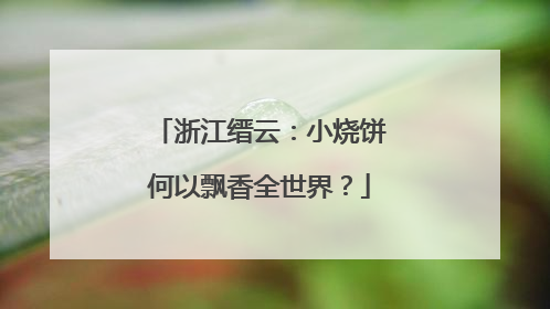 浙江缙云：小烧饼何以飘香全世界？