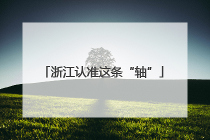 浙江认准这条“轴”