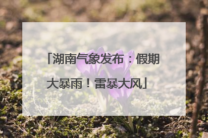 湖南气象发布：假期大暴雨！雷暴大风