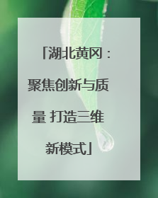 湖北黄冈：聚焦创新与质量 打造三维新模式