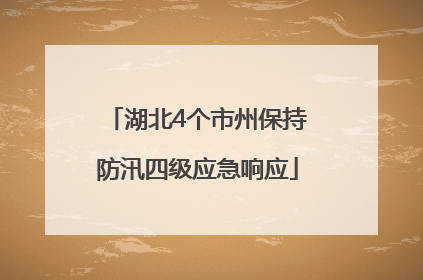 湖北4个市州保持防汛四级应急响应
