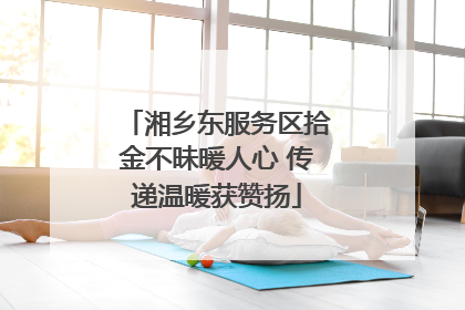 湘乡东服务区拾金不昧暖人心 传递温暖获赞扬