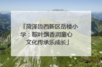 菏泽鲁西新区岳楼小学：粽叶飘香润童心 文化传承乐成长