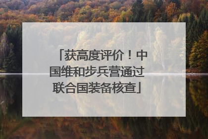 获高度评价！中国维和步兵营通过联合国装备核查