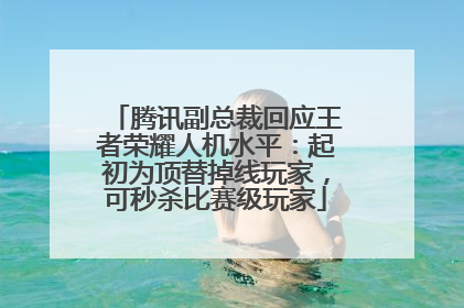 腾讯副总裁回应王者荣耀人机水平：起初为顶替掉线玩家，可秒杀比赛级玩家