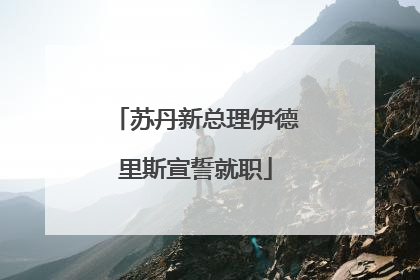 苏丹新总理伊德里斯宣誓就职