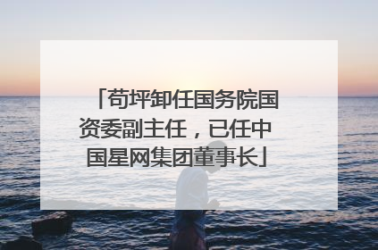 苟坪卸任国务院国资委副主任，已任中国星网集团董事长