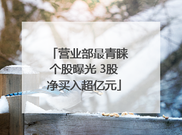 营业部最青睐个股曝光 3股净买入超亿元