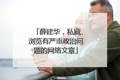 薛建华，私藏、浏览有严重政治问题的网络文章