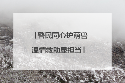 警民同心护萌兽 温情救助显担当
