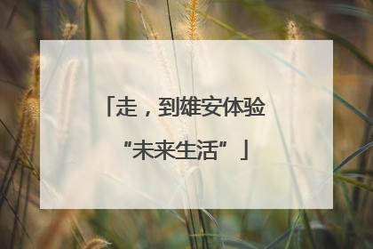走，到雄安体验“未来生活”