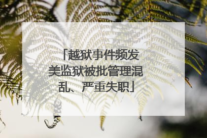 越狱事件频发 美监狱被批管理混乱、严重失职