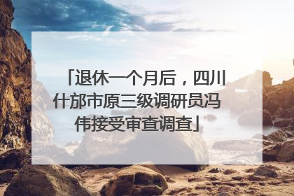 退休一个月后，四川什邡市原三级调研员冯伟接受审查调查