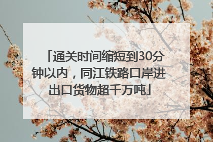 通关时间缩短到30分钟以内，同江铁路口岸进出口货物超千万吨