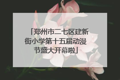 郑州市二七区建新街小学第十五届动漫节盛大开幕啦