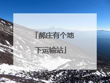 郝庄有个地下运输站