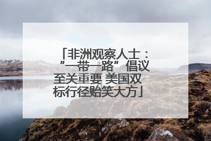 非洲观察人士：“一带一路”倡议至关重要 美国双标行径贻笑大方