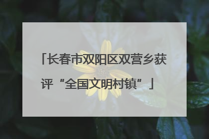 长春市双阳区双营乡获评“全国文明村镇”