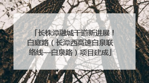 长株潭融城干道新进展！白庭路（长潭西高速白泉联络线—白泉路）项目建成