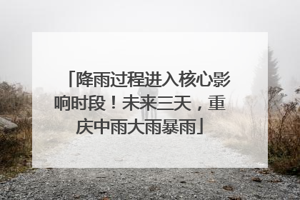 降雨过程进入核心影响时段！未来三天，重庆中雨大雨暴雨
