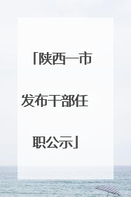 陕西一市发布干部任职公示