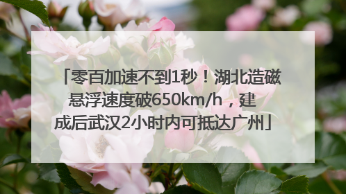 零百加速不到1秒！湖北造磁悬浮速度破650km/h，建成后武汉2小时内可抵达广州