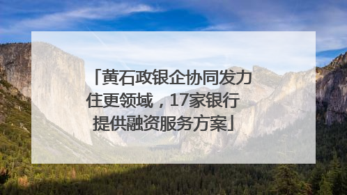 黄石政银企协同发力住更领域，17家银行提供融资服务方案