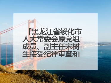 黑龙江省绥化市人大常委会原党组成员、副主任宋树生接受纪律审查和监察调查