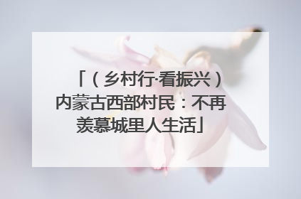 （乡村行·看振兴）内蒙古西部村民：不再羡慕城里人生活