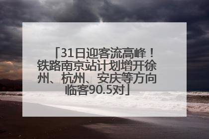 31日迎客流高峰！铁路南京站计划增开徐州、杭州、安庆等方向临客90.5对