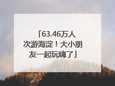 63.46万人次游海淀！大小朋友一起玩嗨了
