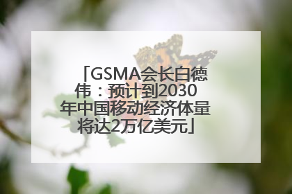 GSMA会长白德伟：预计到2030年中国移动经济体量将达2万亿美元
